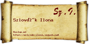 Szlovák Ilona névjegykártya